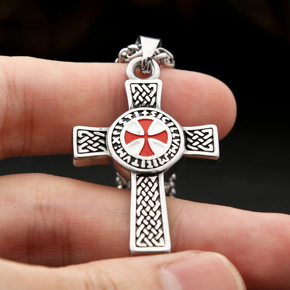1. Planderful Cross Pendant Necklace for Men Double Sided Vintage Style Stainless Steel Jewelry