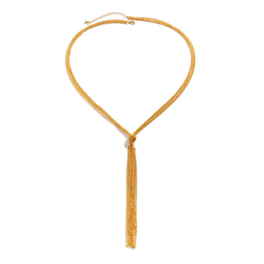 Multi-layer Tassel Necklace with Cross Charm - Vienna Verve Collection