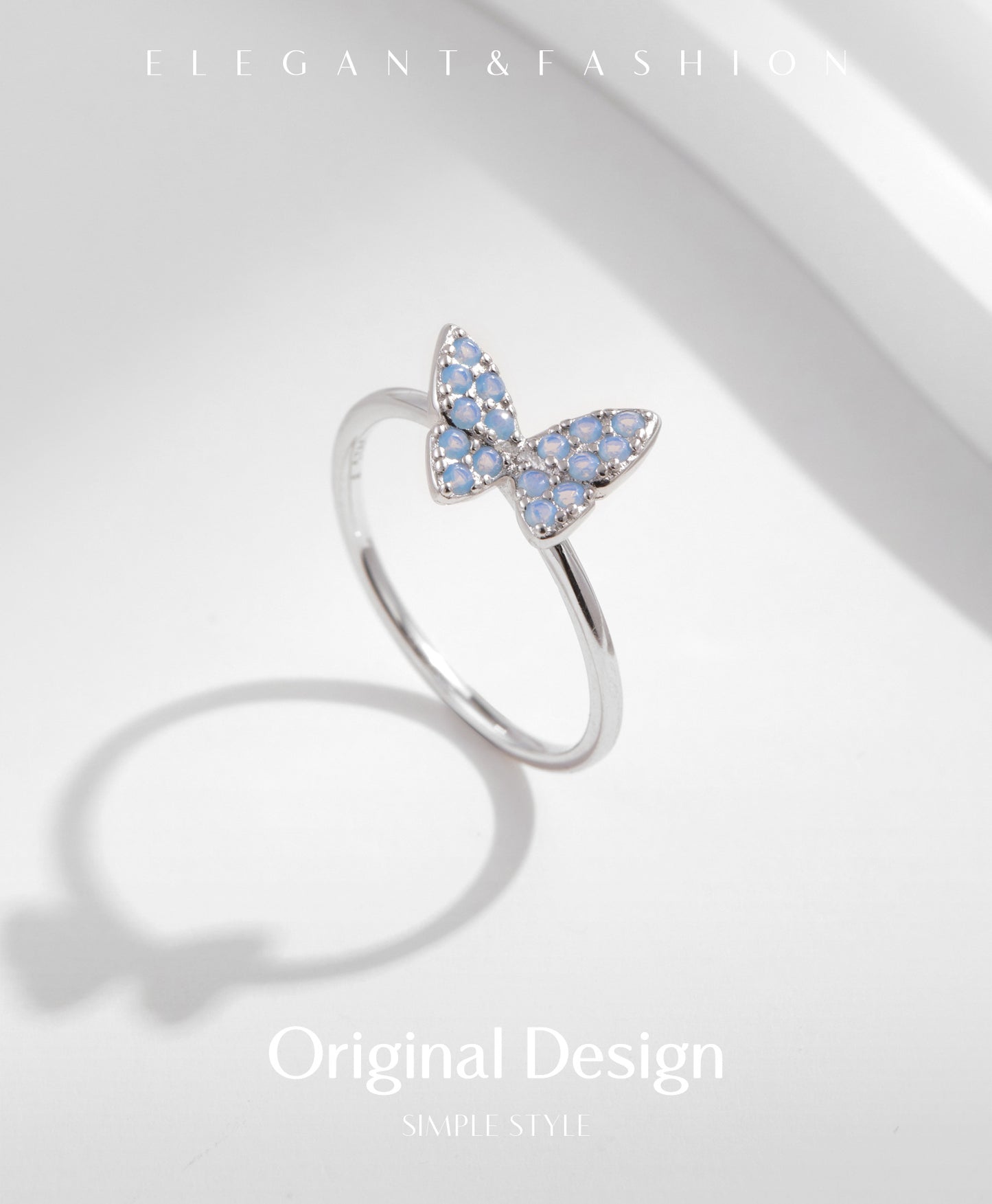 Planderful Everyday Genie Ring – Elegant Butterfly Design with Opal Accent
