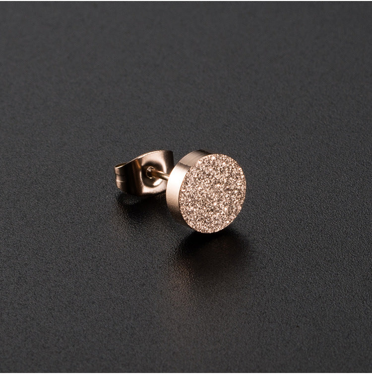 Titanium Steel Matte Stud Earrings for Men, Hipster Earclips