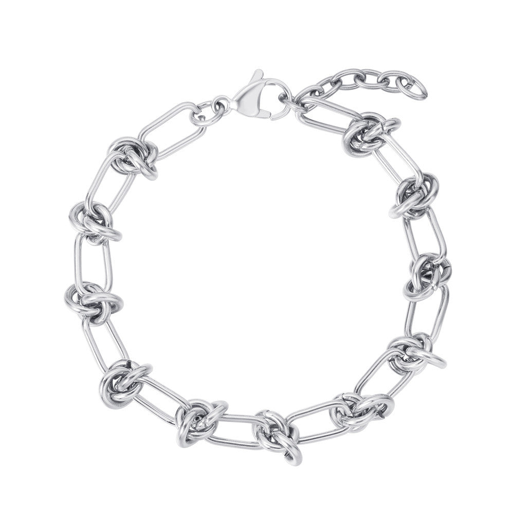 Planderful Knotted Titanium Steel Bracelet Unisex Premium Protection Statement Accessory Everyday Genie