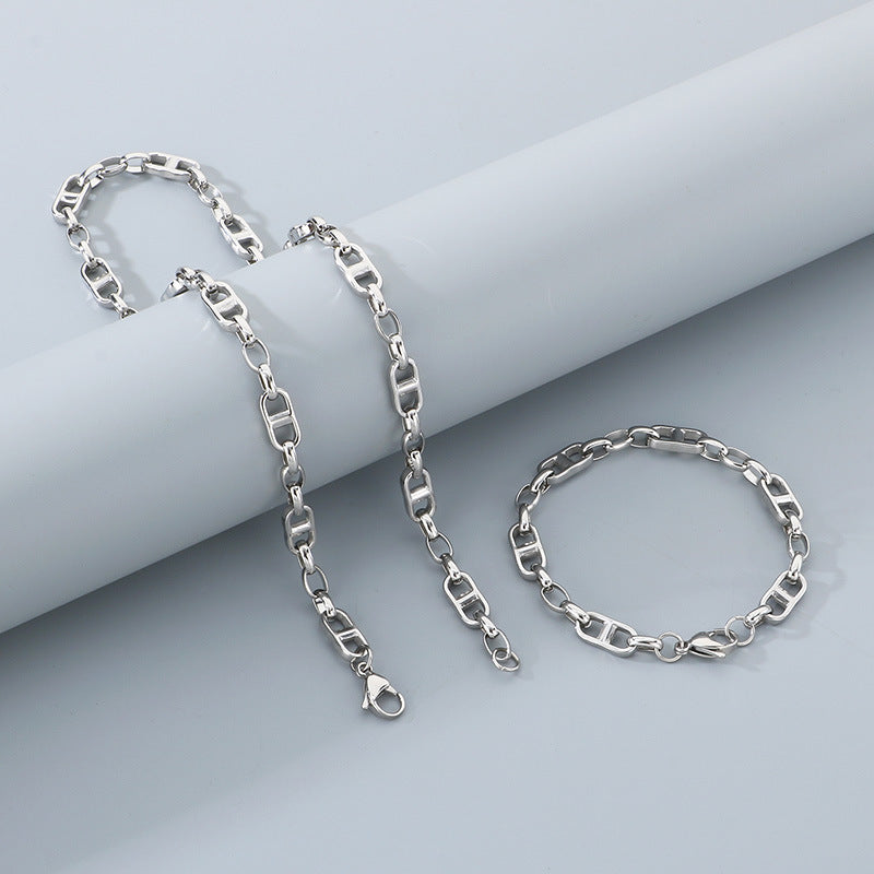 Hipster Hip Hop Japanese Chain Necklace Bracelet For Men