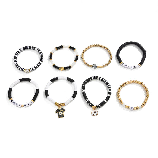 Planderful Premium World Cup Football Bracelet Europe United States Stacked Pendant Jewelry For Fans
