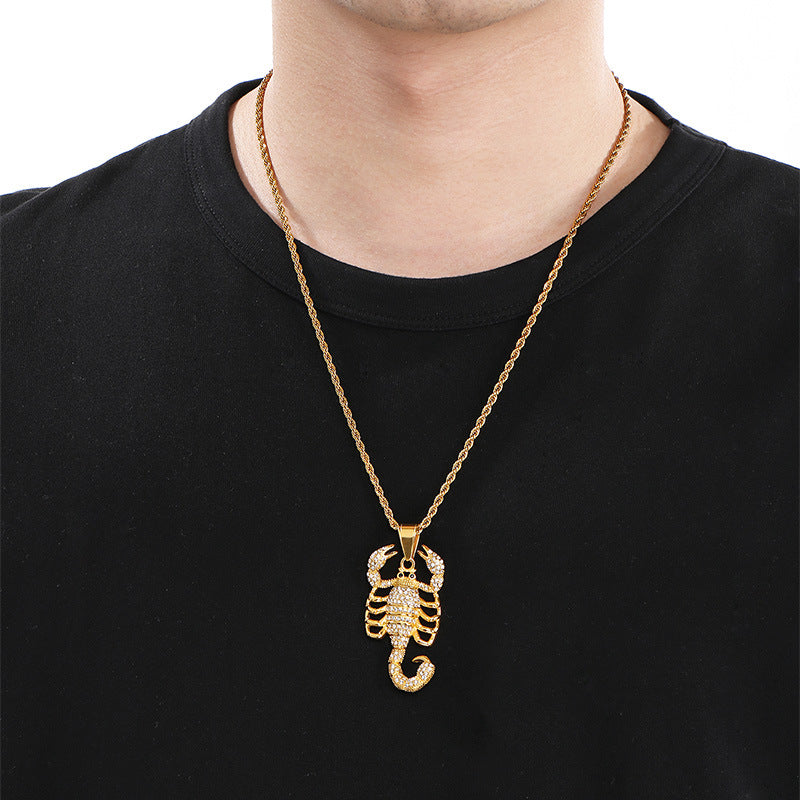 Planderful Everyday Genie Zircon HipHop Scorpion Pendant Men