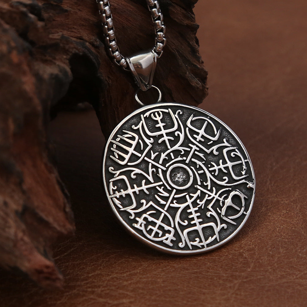 Viking Compass Stainless Steel Necklace for Men Wholesale
