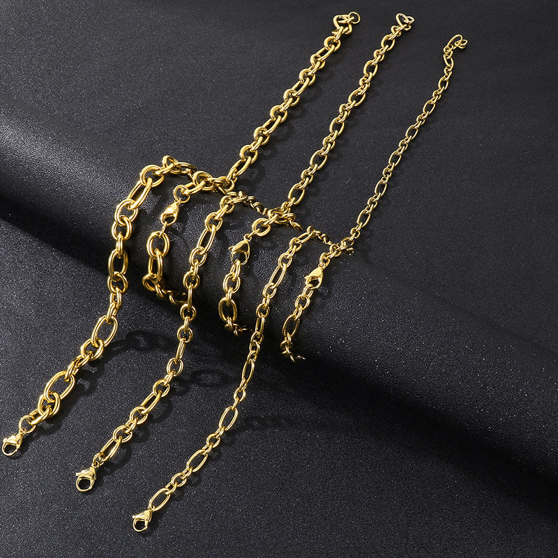 Source Factory Commuter Stainless Steel O Chain Necklace Bracelet Men's Multi-Size 7/10/13 Mmo