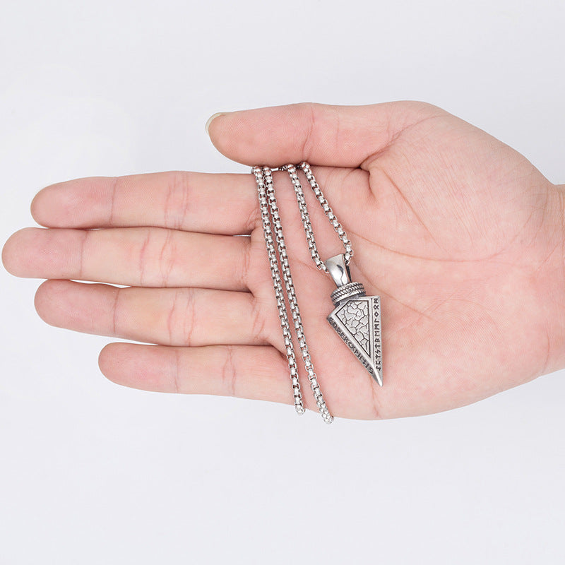 Steel Necklace – Vintage Viking Arrow Pendant