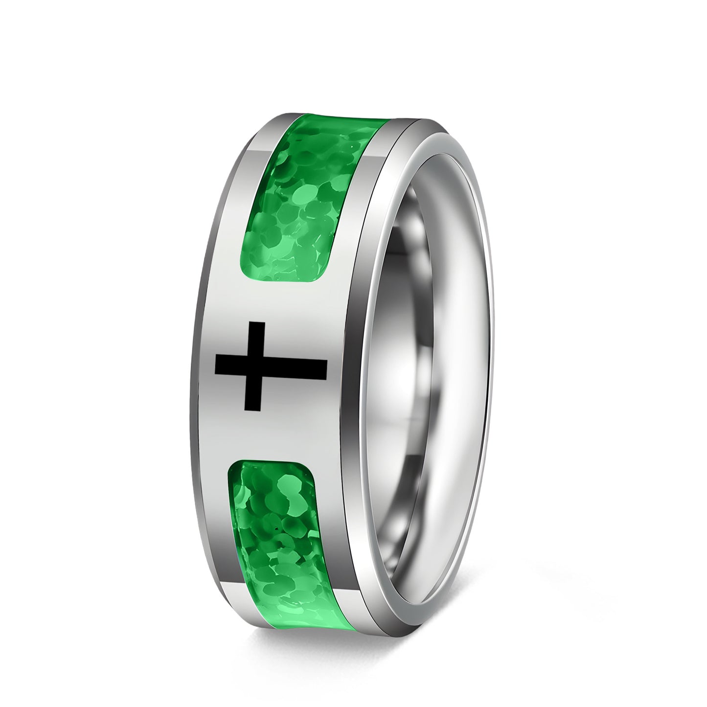 Planderful Imitation Opal Ring Unisex Steel Inlay Everyday Genie Collection Durable Jewelry