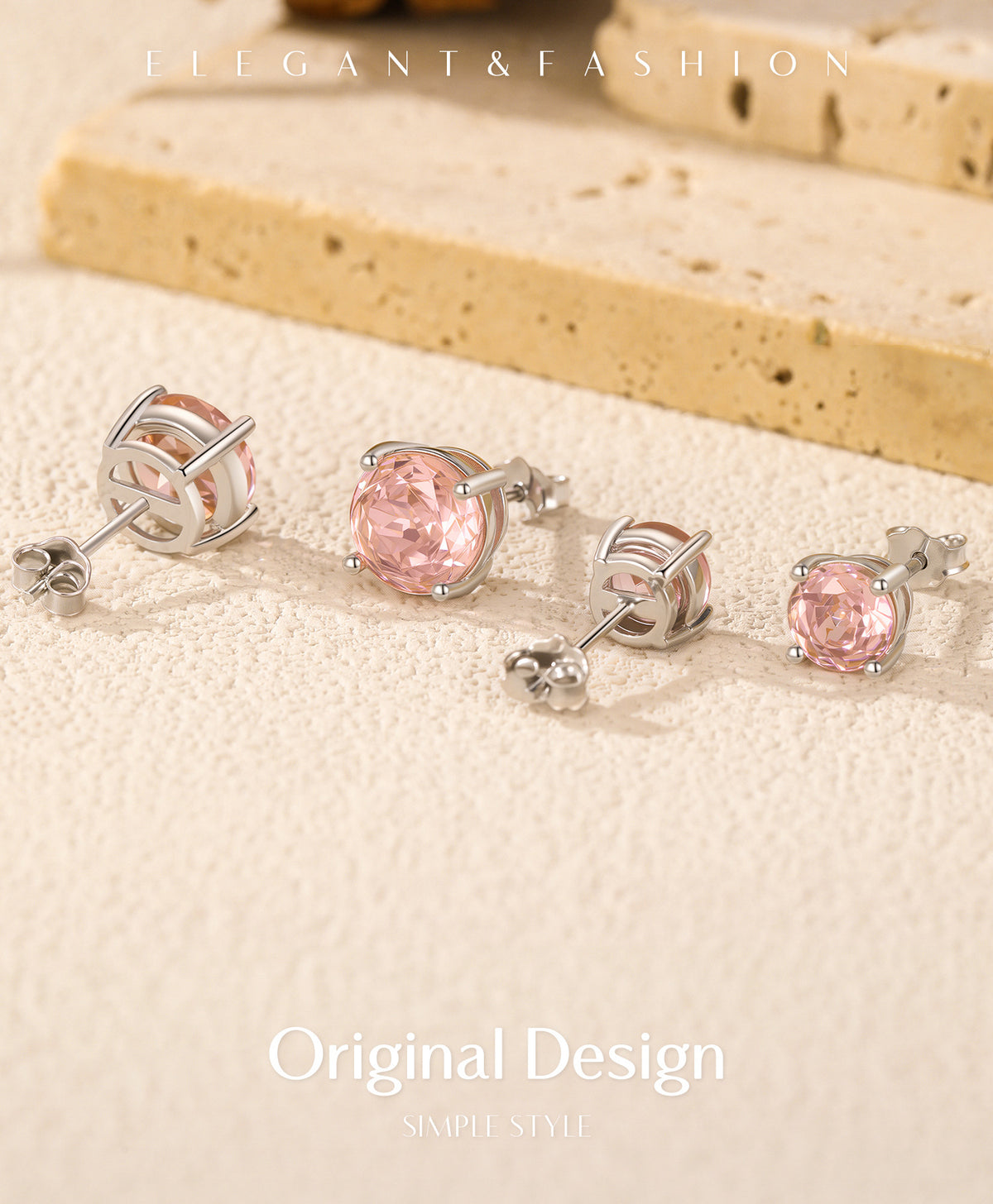 925 Sterling Silver Rose-Cut Stud Earrings
