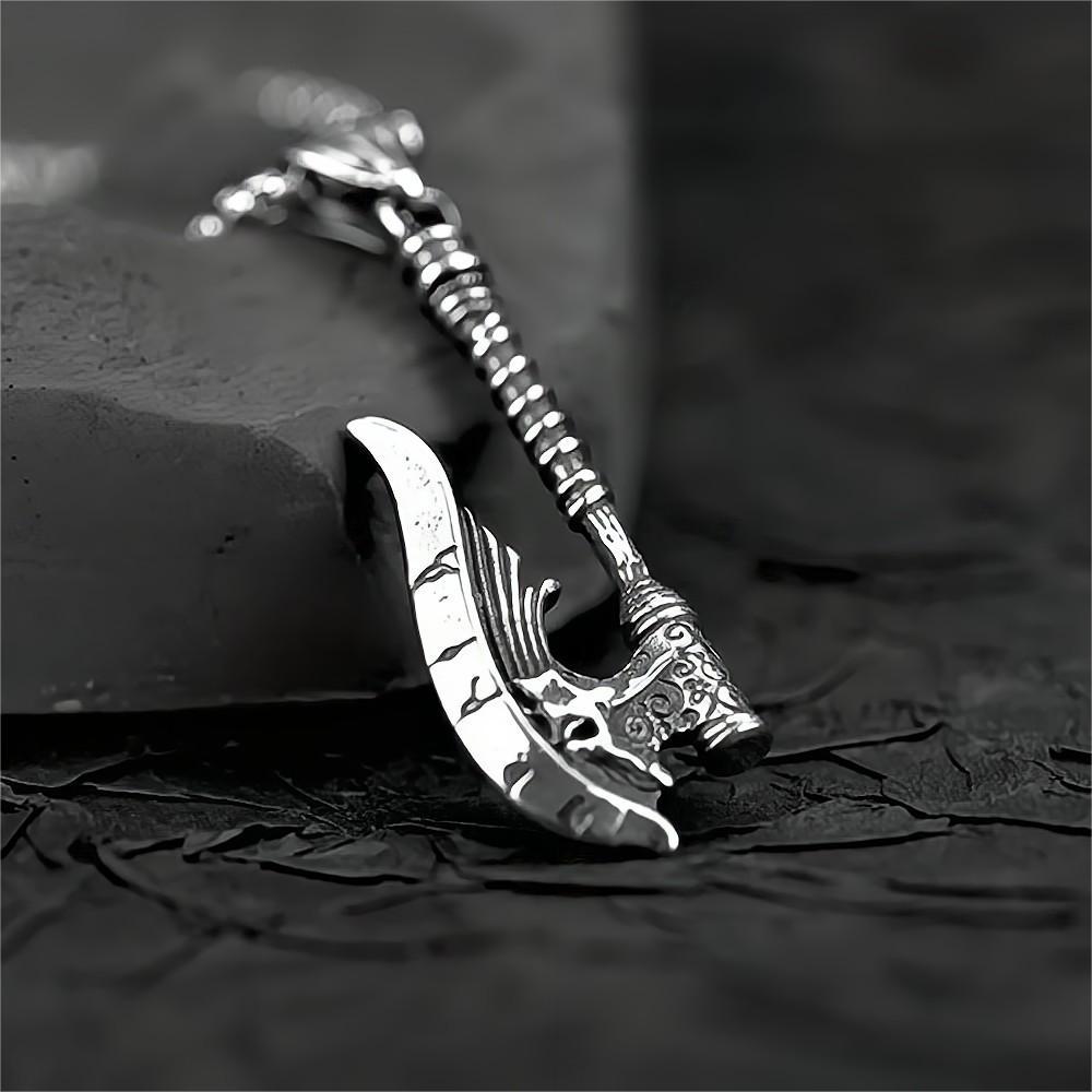 European And American Jewelry Wholesale Titanium Steel Men's Pendant Necklace Retro Hip-Hop Axe Text Design