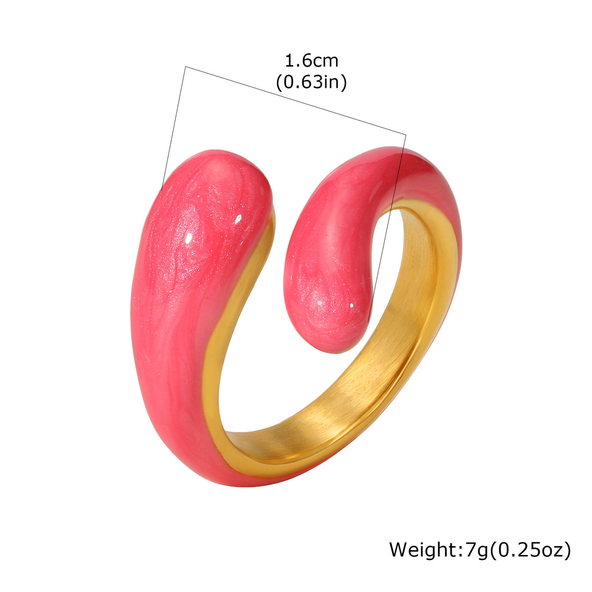 Stainless Steel Summer Ocean Wind Drip Oil Ring Irregular Design Curved Drip Light Blue