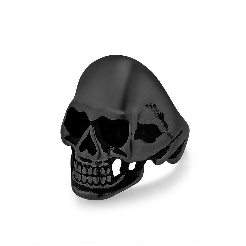 Dark Classic Skull Titanium Steel Ring for Men's HipHop Jewelry