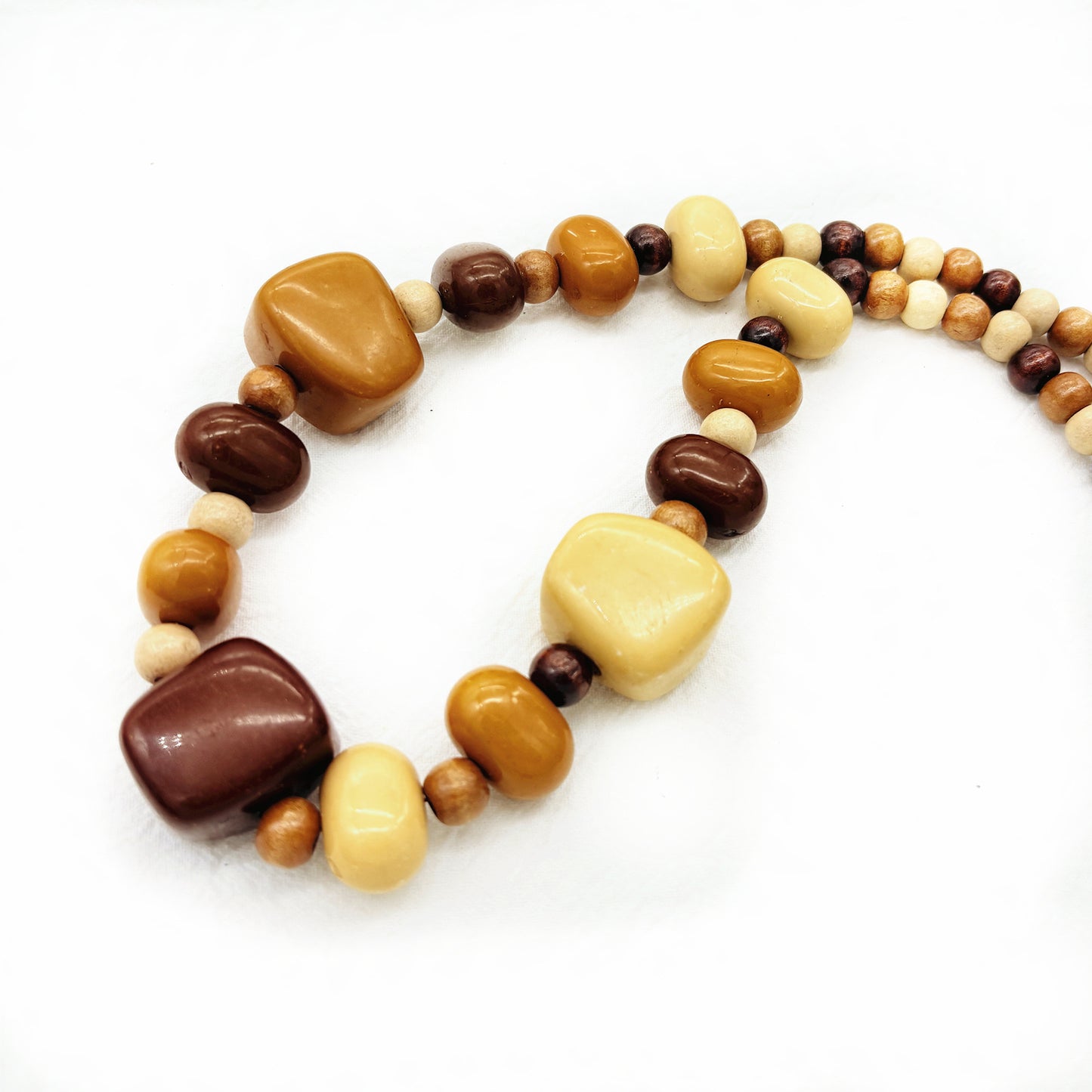 Planderful Savanna Rhythms Necklace – Unique Wood and Acrylic Design