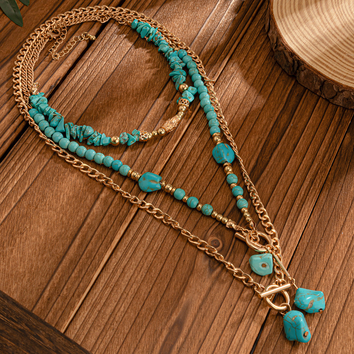 Western Bull Head Turquoise-Style Necklace