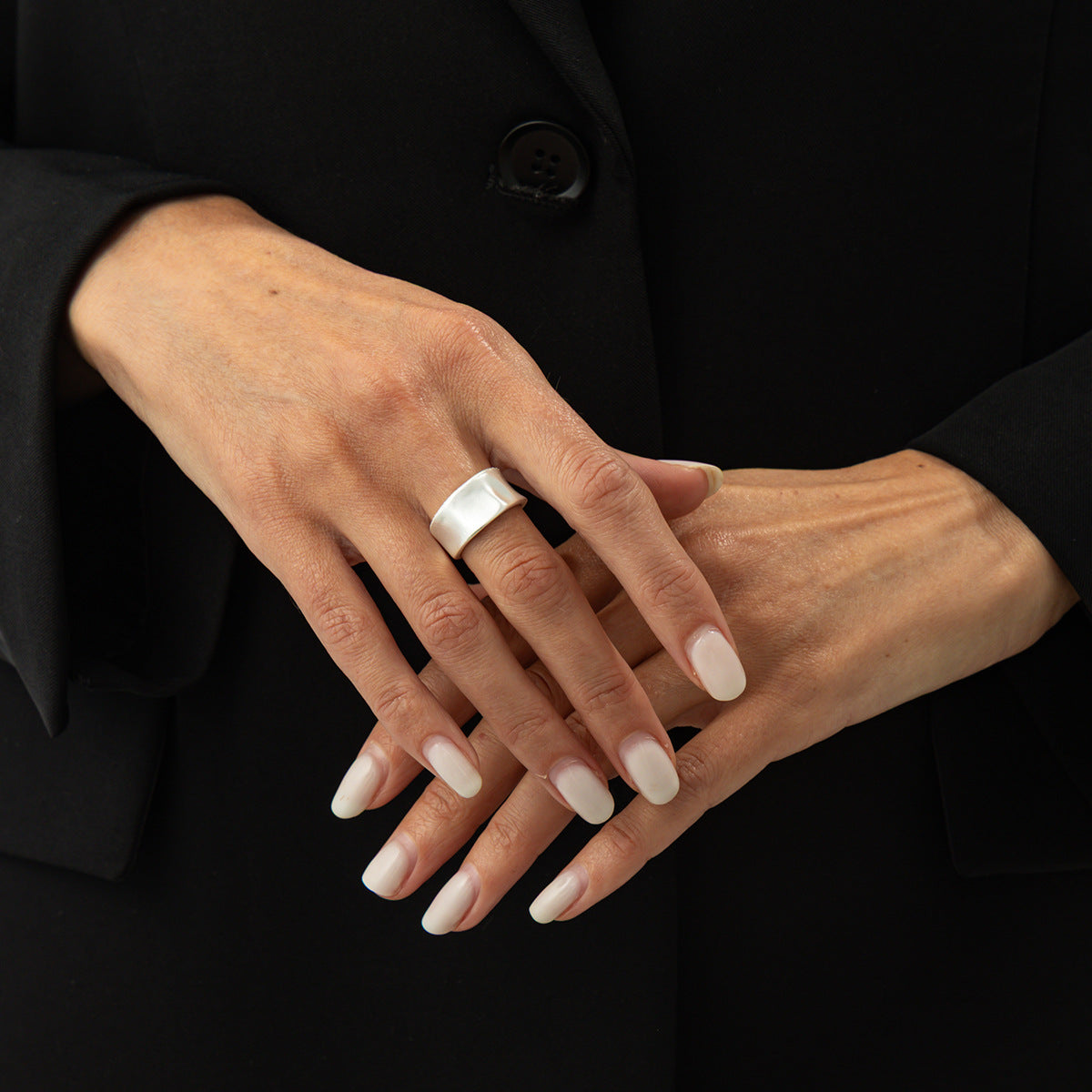 Planderful Vienna Verve Ring For Women Retro Beating Pleated Opening Statement Jewelry