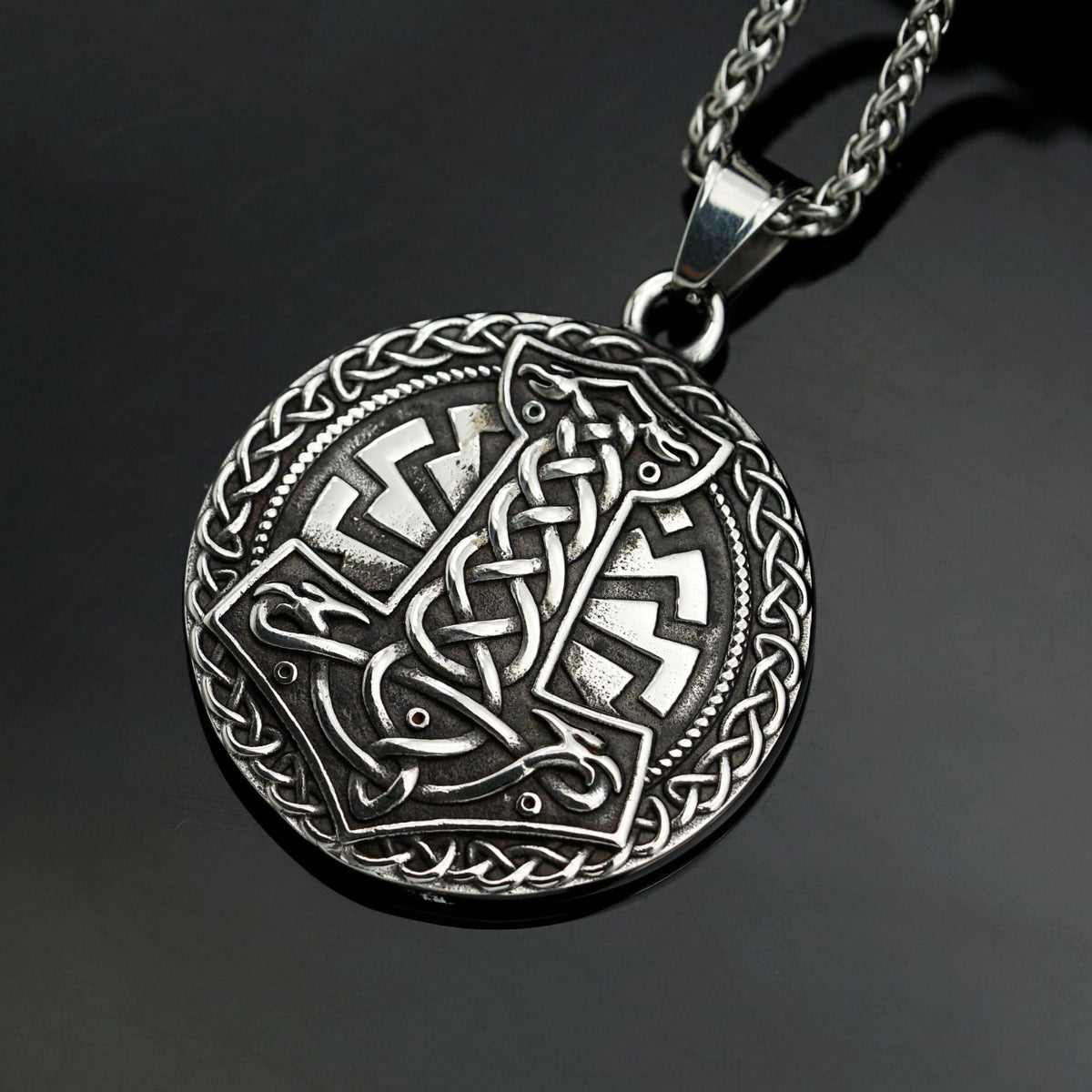 Steel Necklace – Vintage Thor Hammer Pendant
