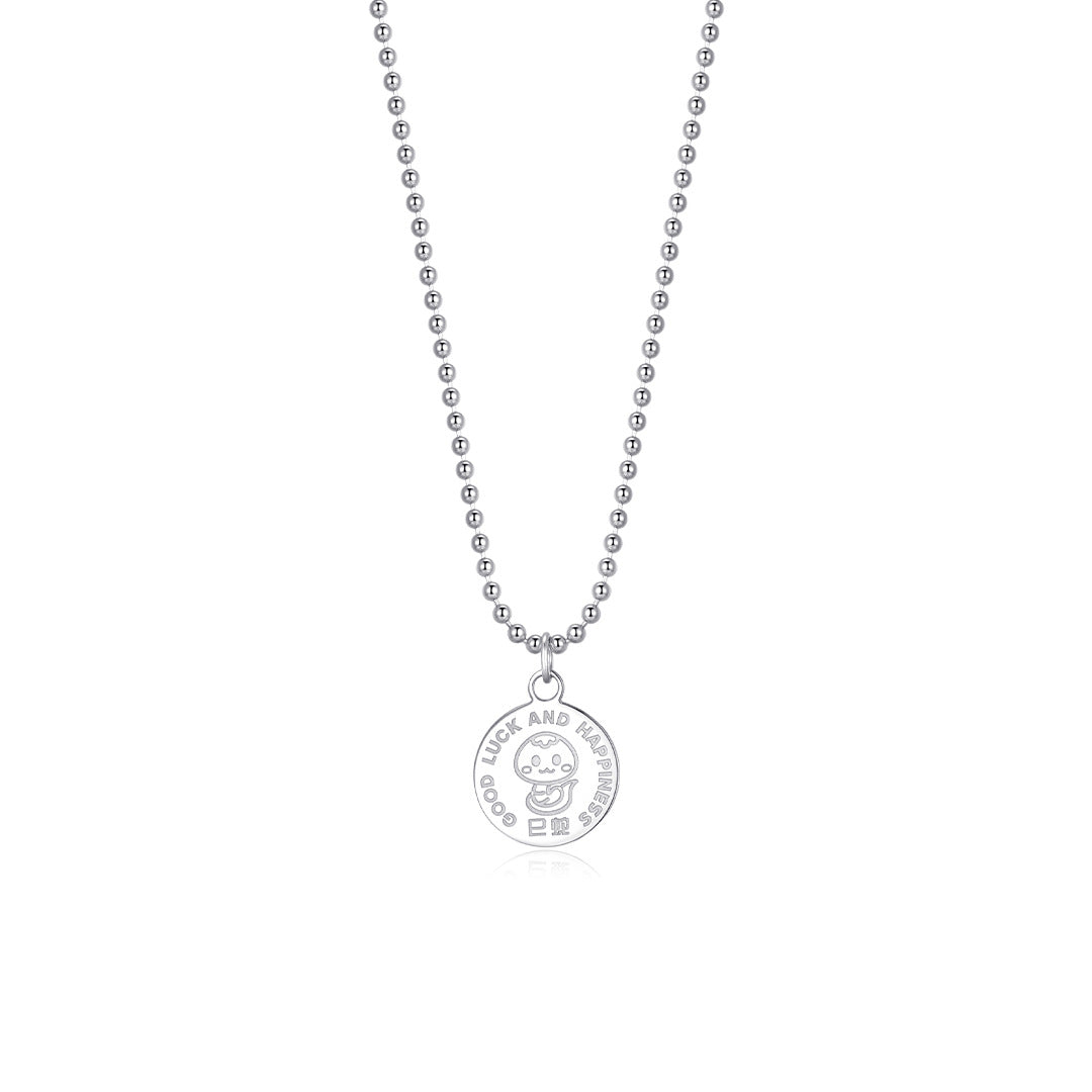 S925 Sterling Silver Cute Snake Necklace Female Zodiac Gift