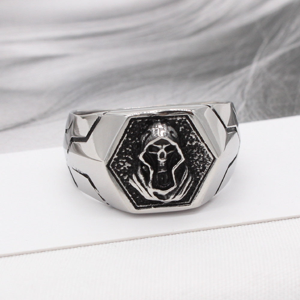 Skull Wizard Titanium Steel Ring