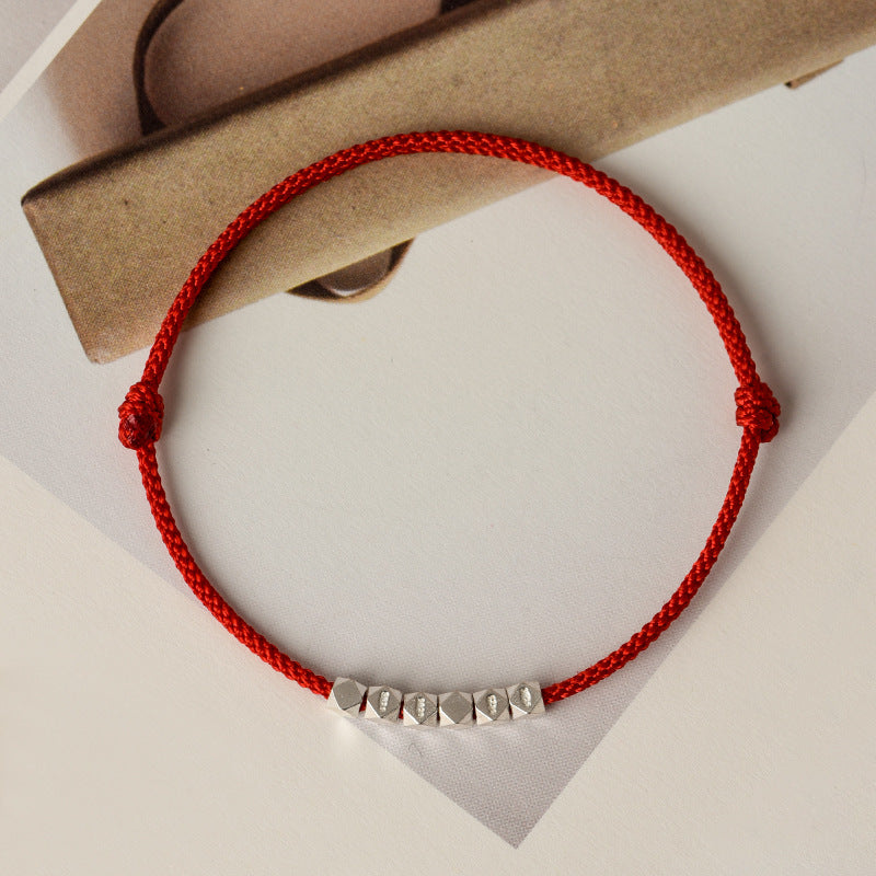 Captivating Red Rope Sterling Silver Drawstring Bracelet