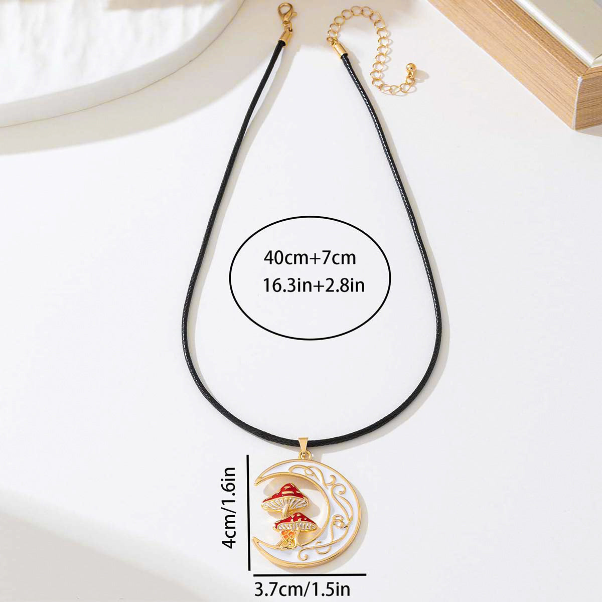 Planderful Vienna Verve Necklace – Cute Metal Moon Mushroom Design
