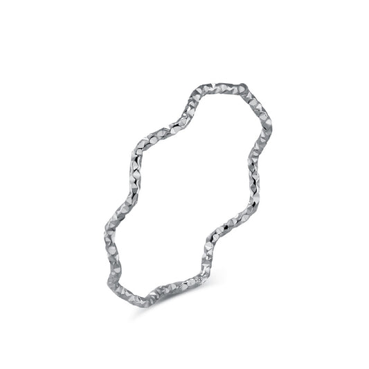 Korean Version 1mm Wave Tail Ring for Women's Fashion