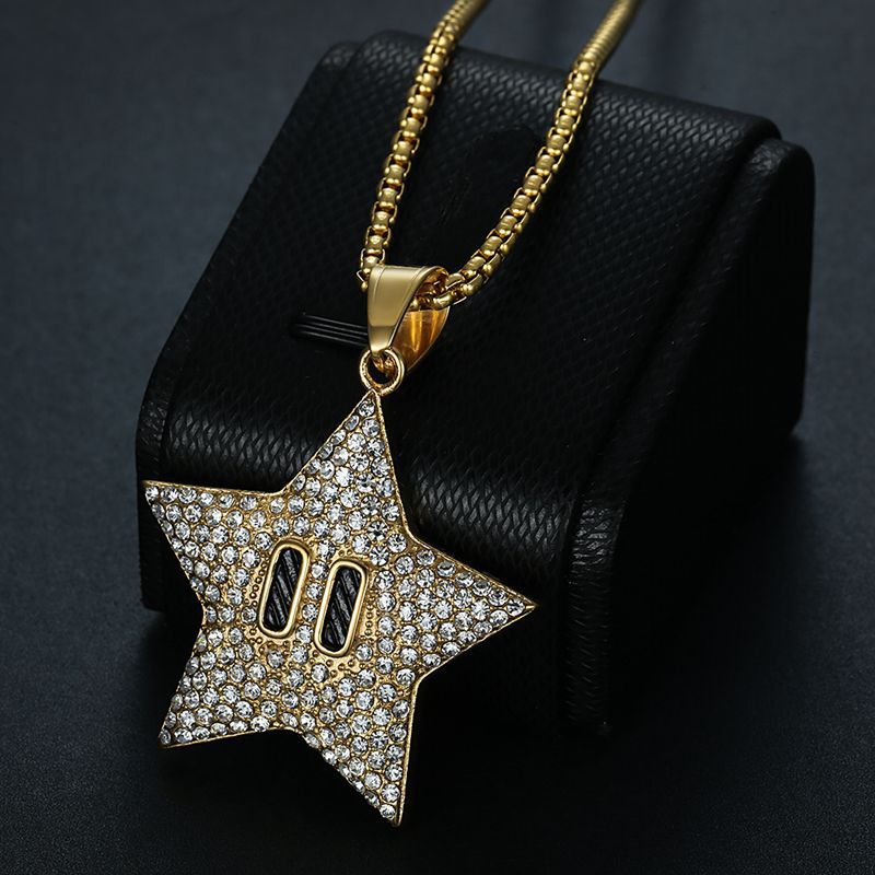 Steel Necklace – Statement Five-Point Star Pendant