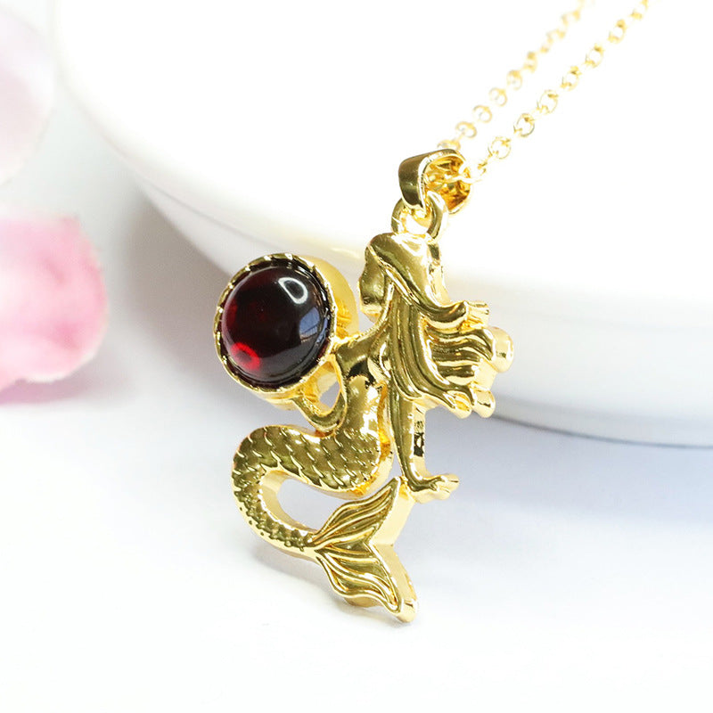 Mermaid Pendant Jewelry made of Authentic Beeswax Amber