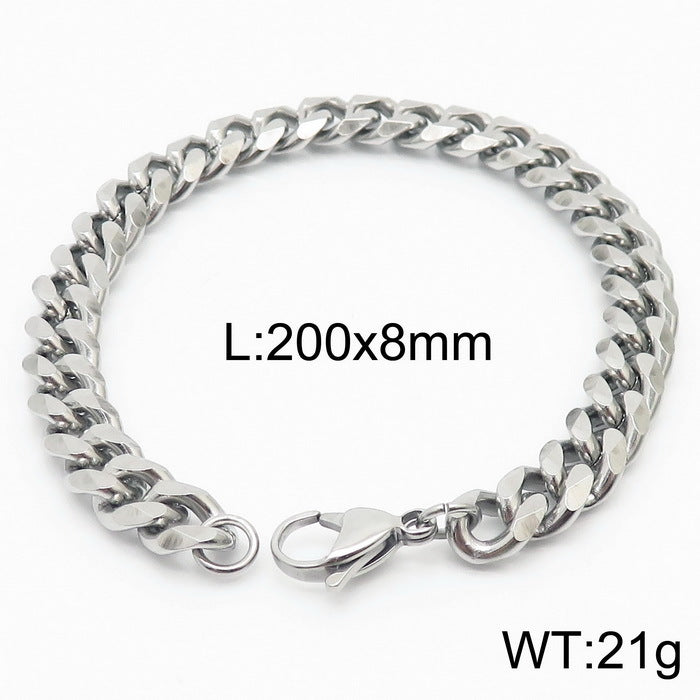 Cool Men's Titanium Steel Does Not Fade Lobster Buckle Bracelet Girls Niche Bracelet A