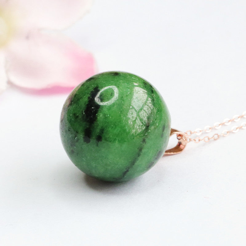 925 Silver-Set Zoisite Pendant — No Chain