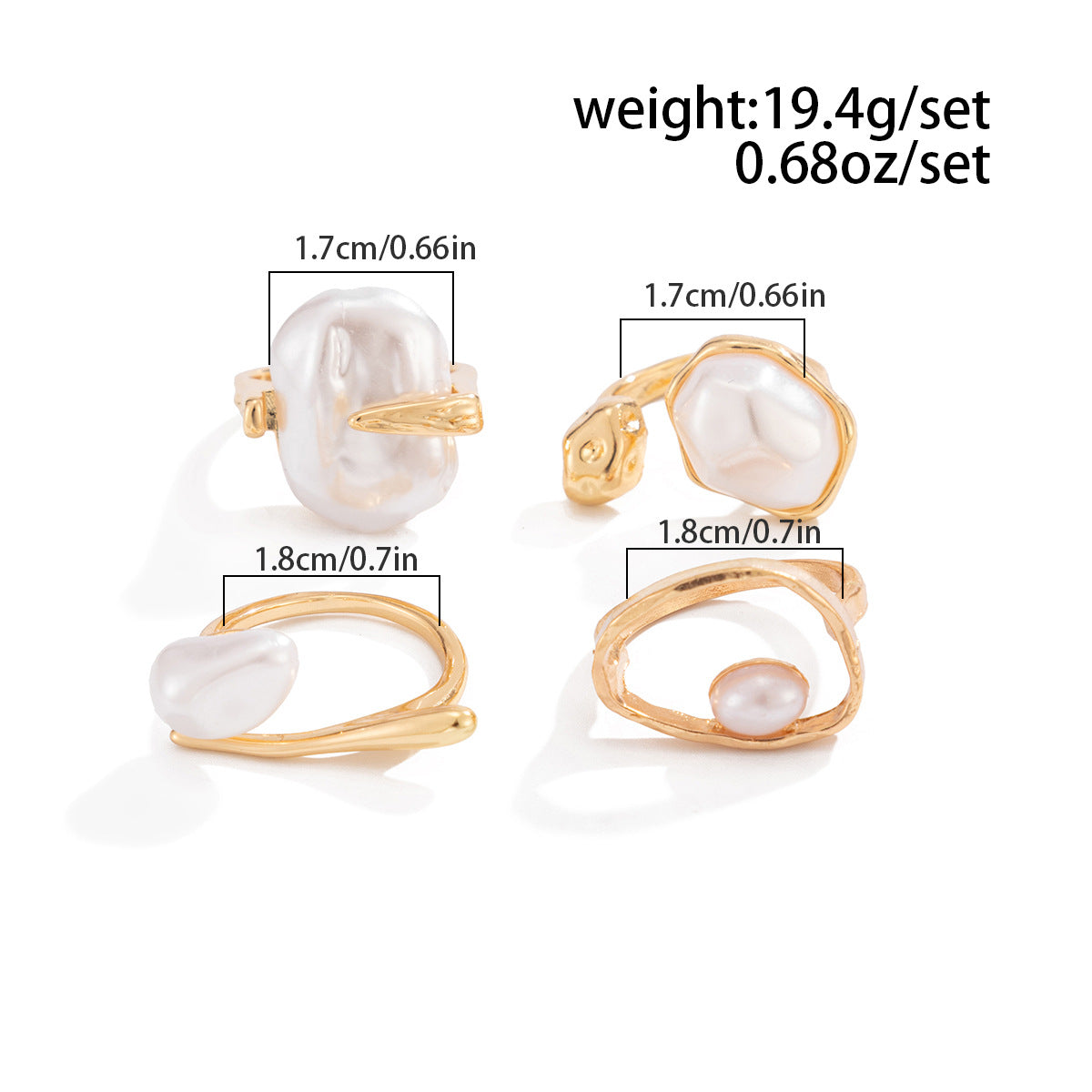 Planderful Imitation Pearl Ring Retro Baroque Statement Jewelry For Women Elegant Vintage Inspired