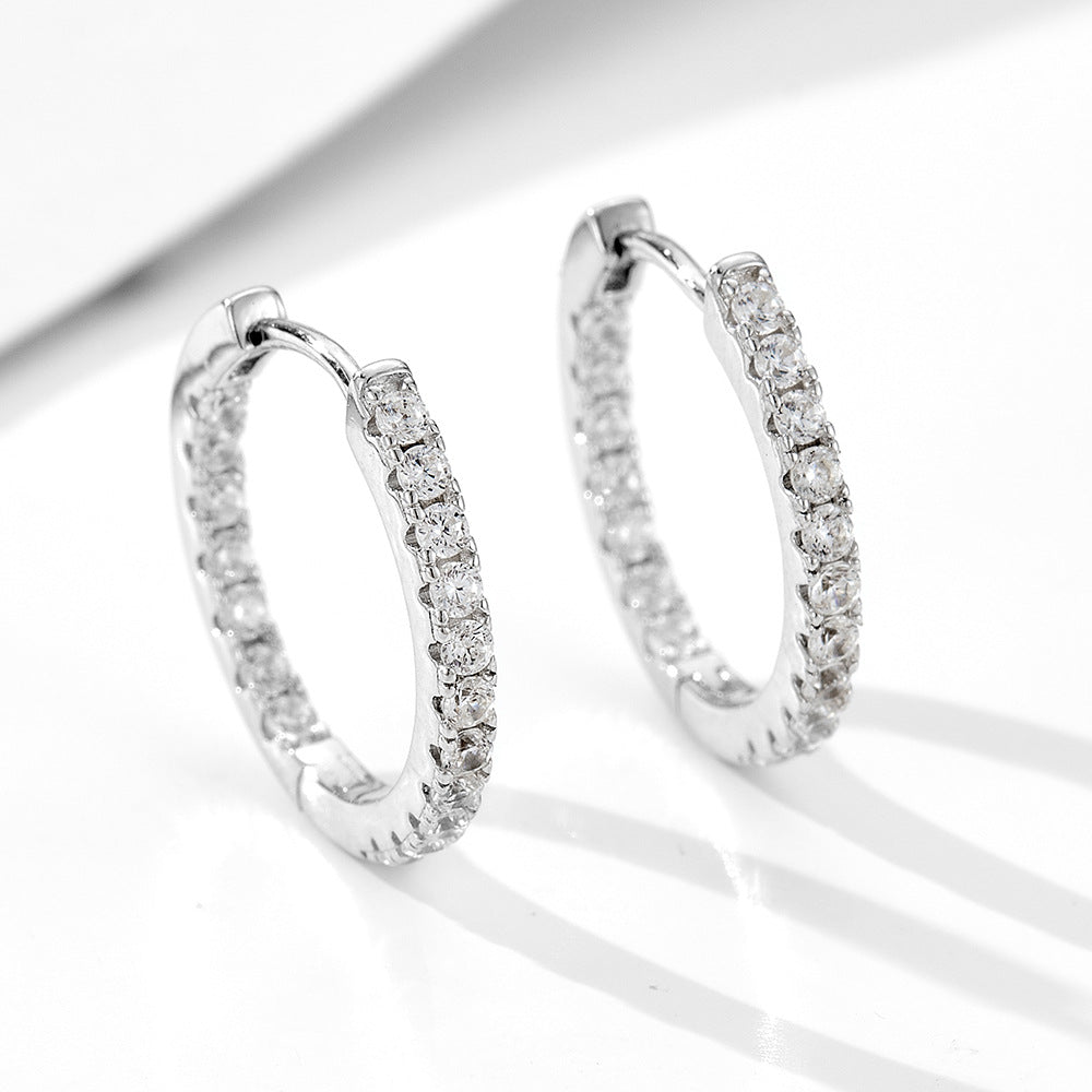 925 Sterling Silver Retro Zircon Earrings, 'S Earrings
