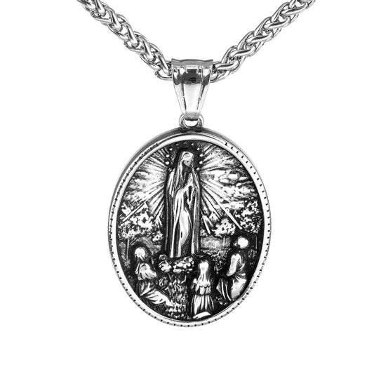 European And American Retro Men's Jewelry Virgin Mary Pendant Necklace