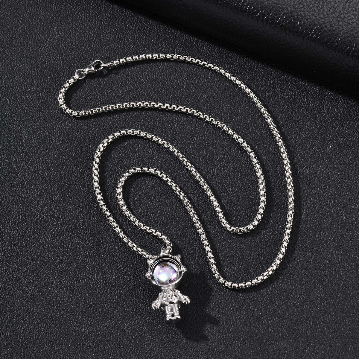 Astronaut Space Theme Trendy Stainless Steel Necklace for Men