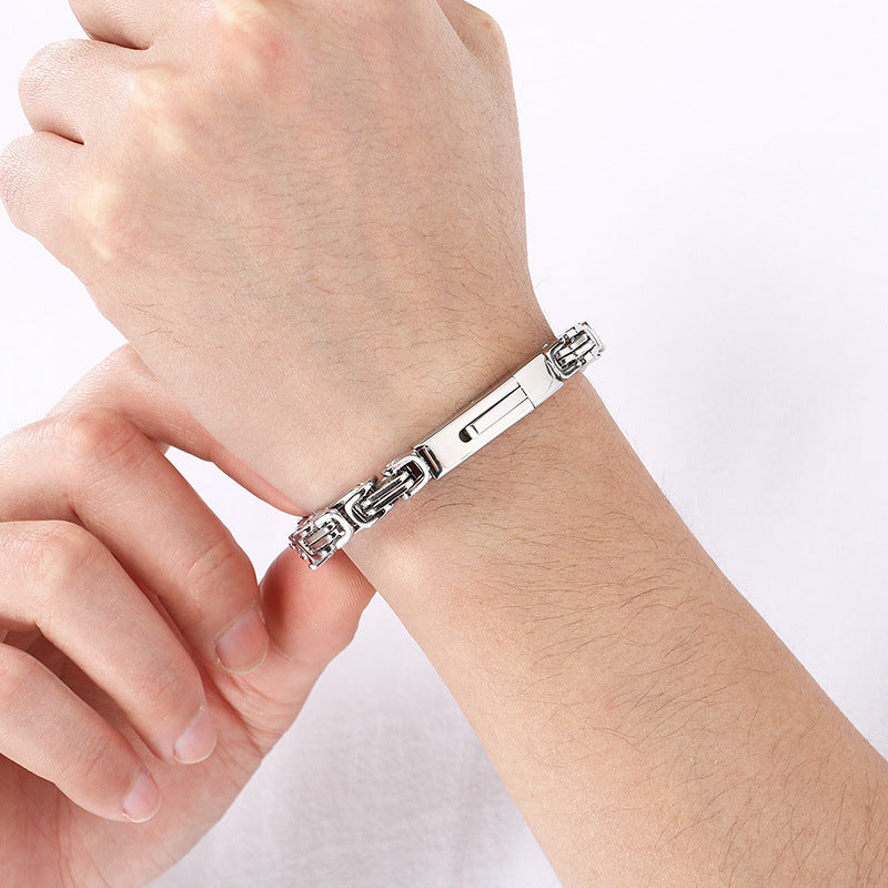 Hip-Hop Double Chain – Vacuum Electroplated Emperor Chain Stainless Bracelet
