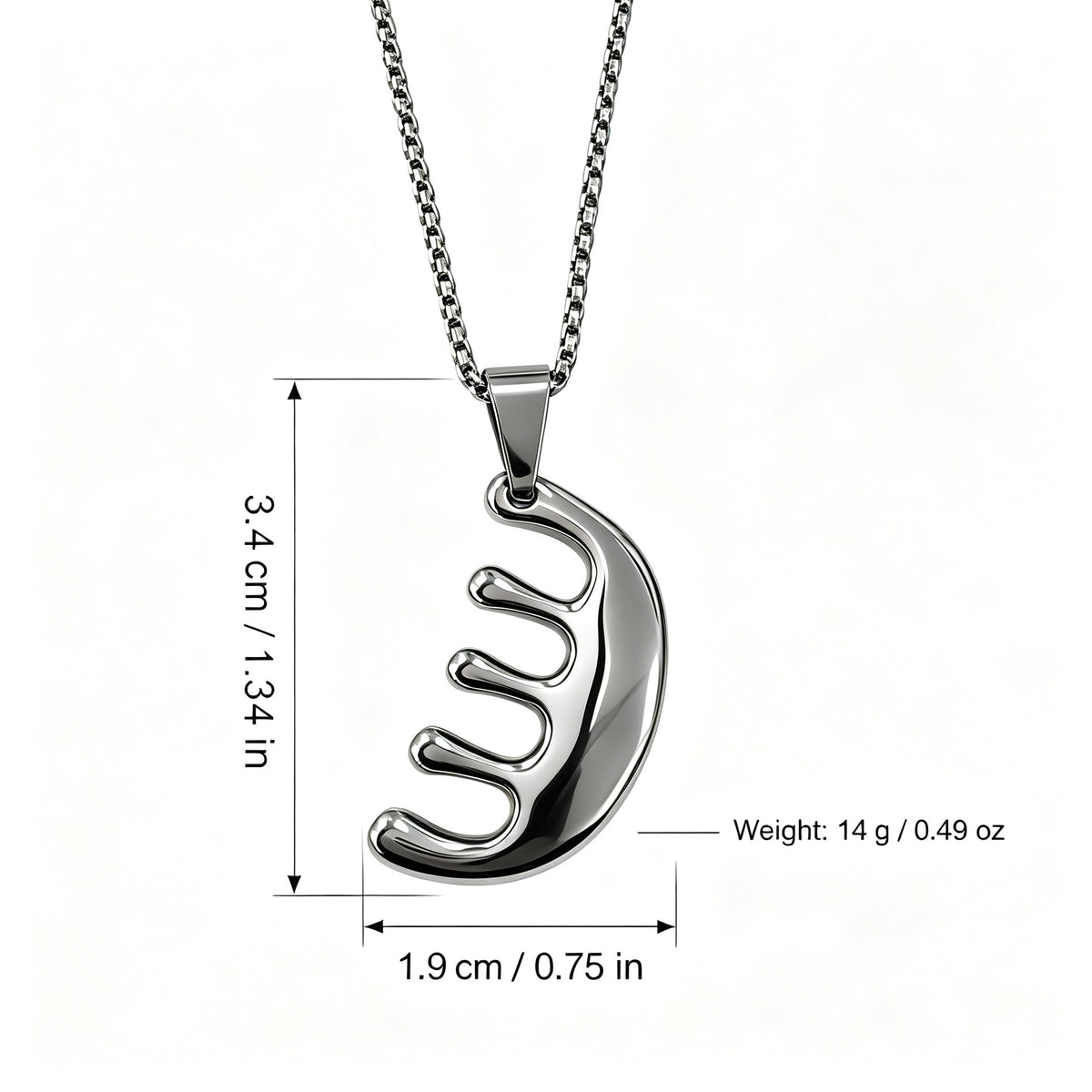 Europe – America – Titanium Steel Comb Pendant Necklace Men's Cool Clavicle Chain