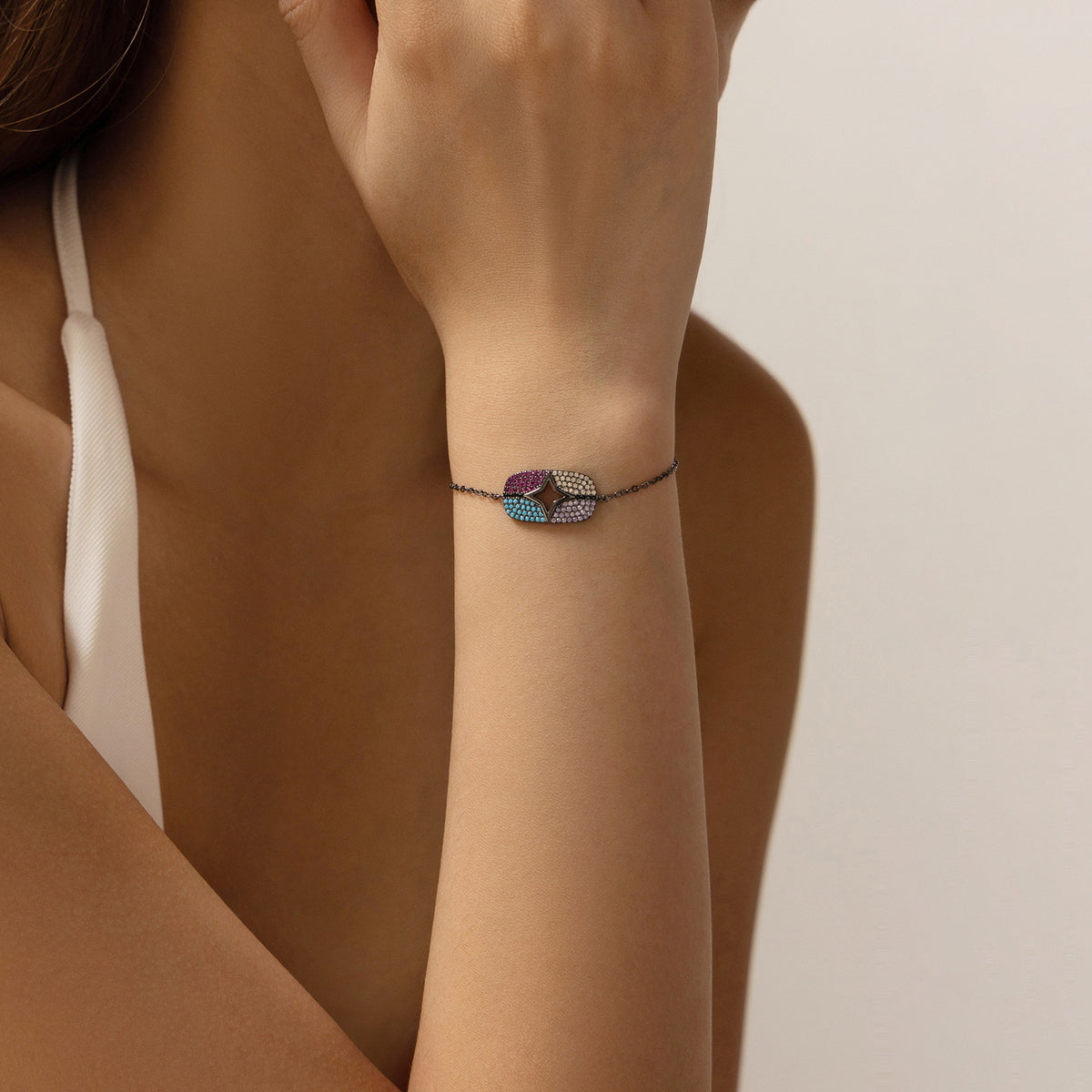 925 Sterling Silver Black Star Bracelet