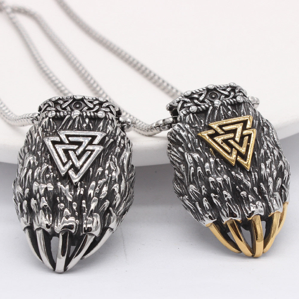 Retro Viking Claw Pendant Titanium Steel Unisex Necklace With Bold Protection Statement By Planderful