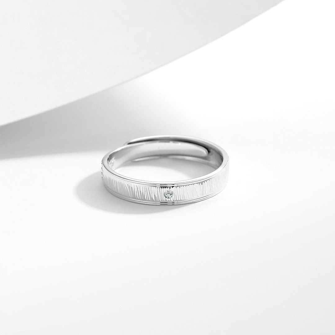 Planderful S925 Sterling Silver Texture Ring For Women Elegant Minimalist Adjustable Everyday Jewelry