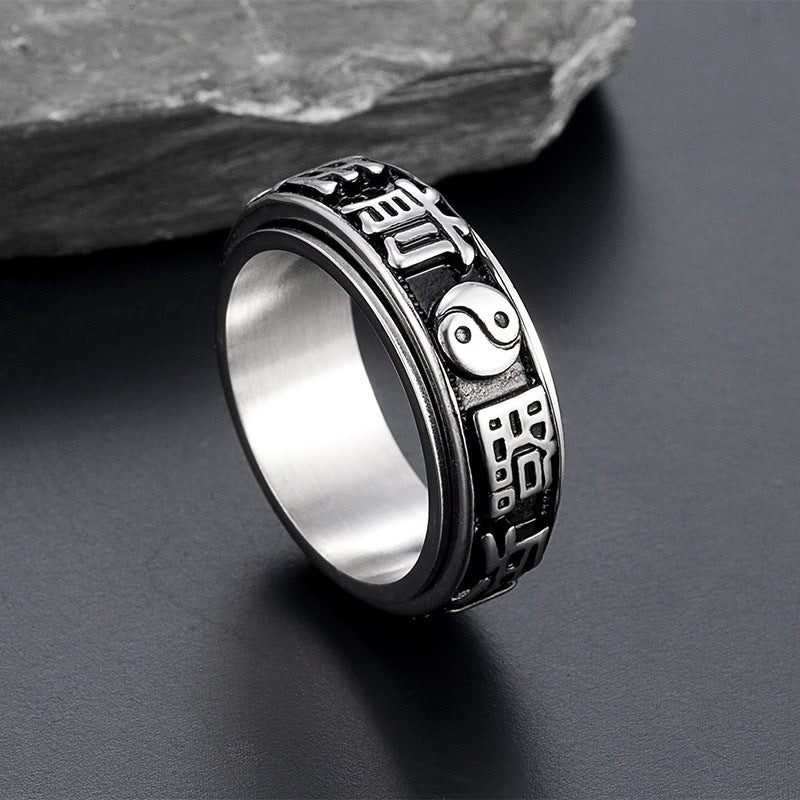 Planderful Rotating Titanium Ring For Men Bold Stylish Everyday Genie Jewelry With Personalized Engraving
