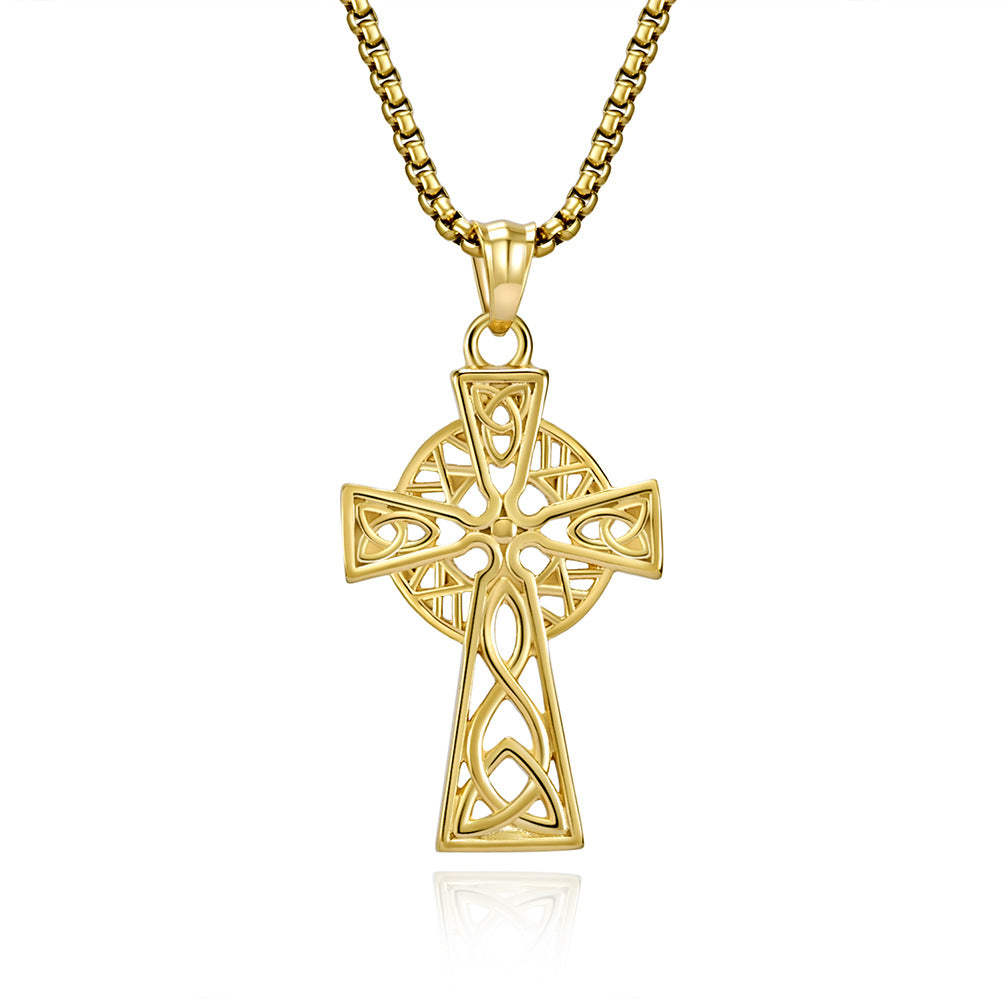 Steel Necklace - Vintage Nordic Celtic Cross
