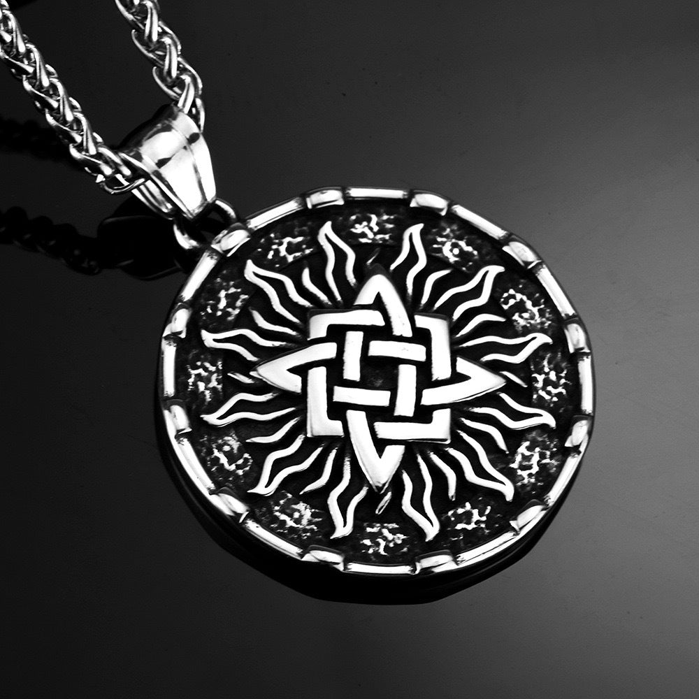Planderful Viking Pendant Necklace For Men In Titanium Steel With Personalized Slavic Charm Rugged Everyday Gift