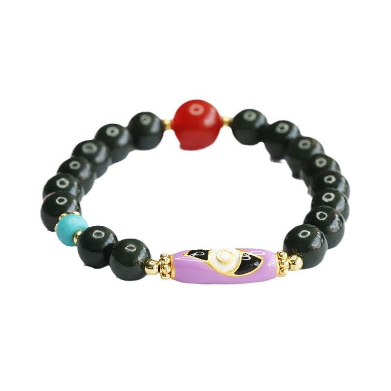 Taqing Hetian Jade & Red Agate Bracelet