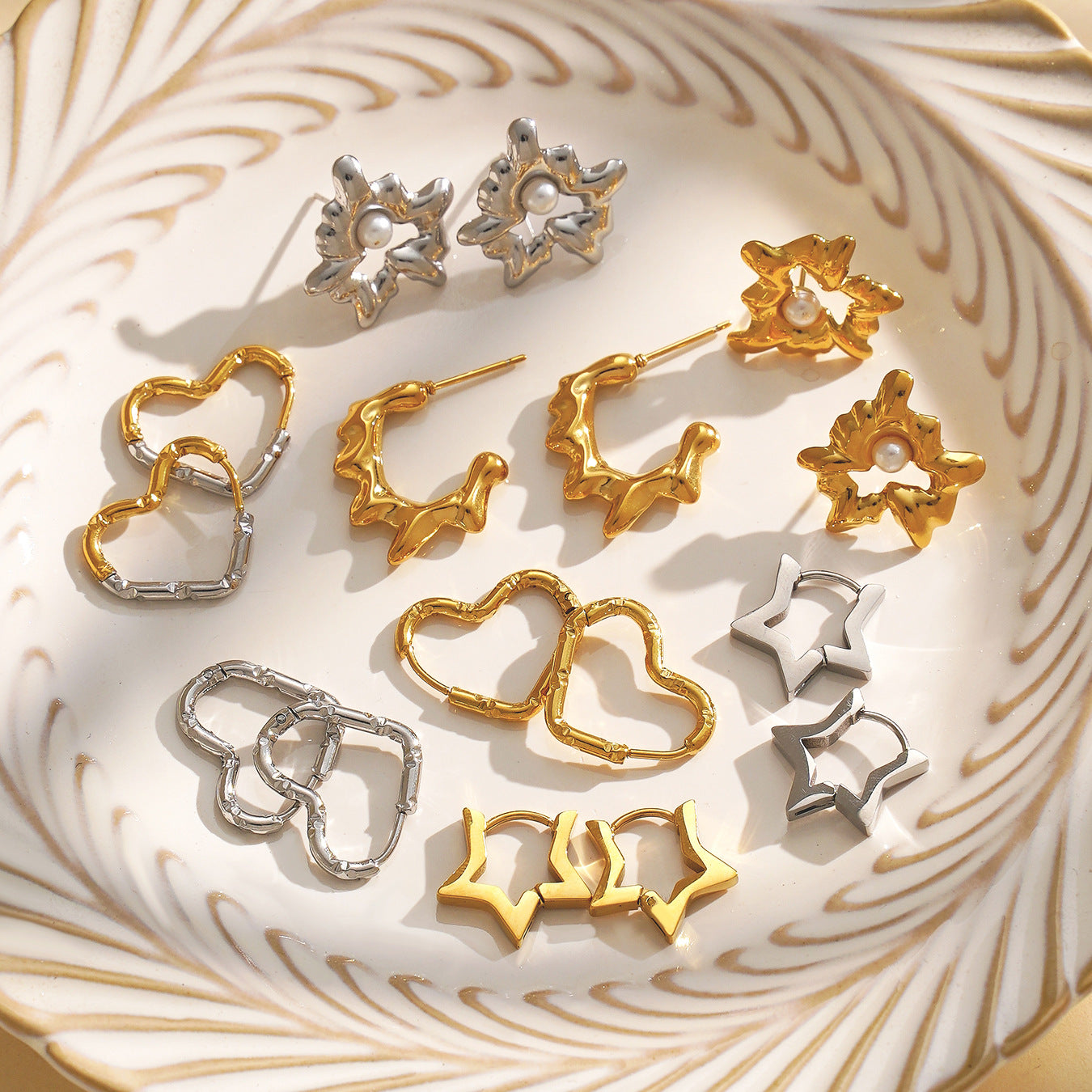 Planderful Pentagonal Stainless Steel Earrings For Women