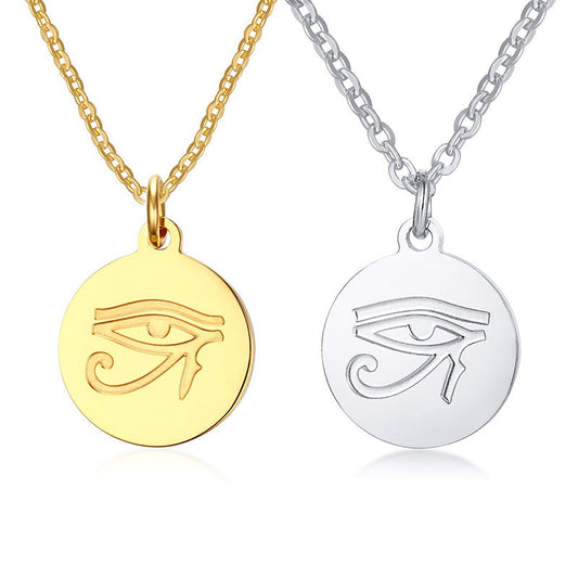 European And American Personalized Jewelry 19MM Stainless Steel Horus Eye Pendant Gold Men's Tag For Men