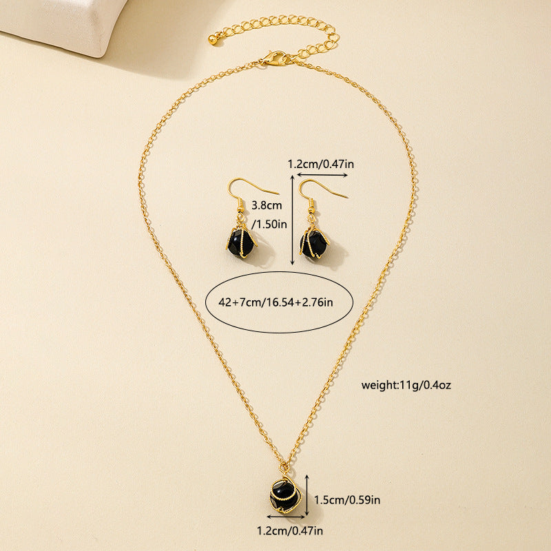 Elegant Metal Tassel Earrings Necklace Set for Women