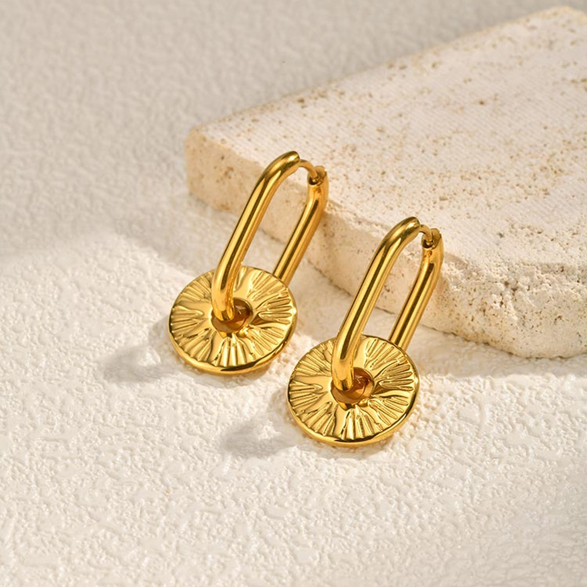 Stainless Steel Zircon Floral Earrings