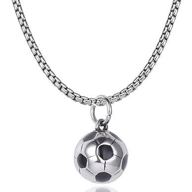 Planderful Mens World Cup Football Necklace Titanium Steel Pendant Bold Sporty Gift For Him Today