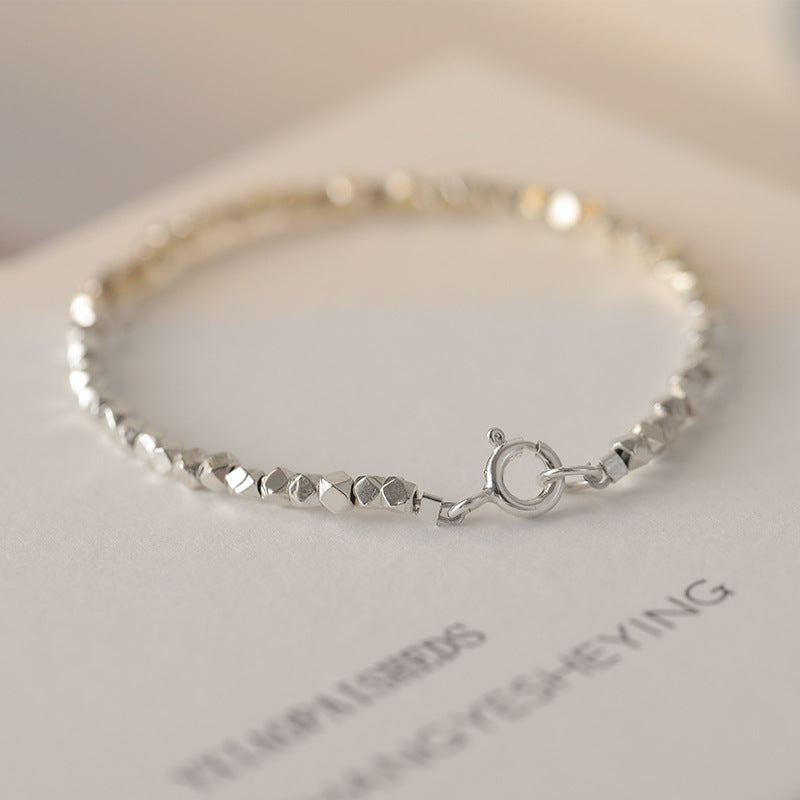 Dainty Retro Style Sterling Silver Bracelet with Crystal Accent by Planderful Collection