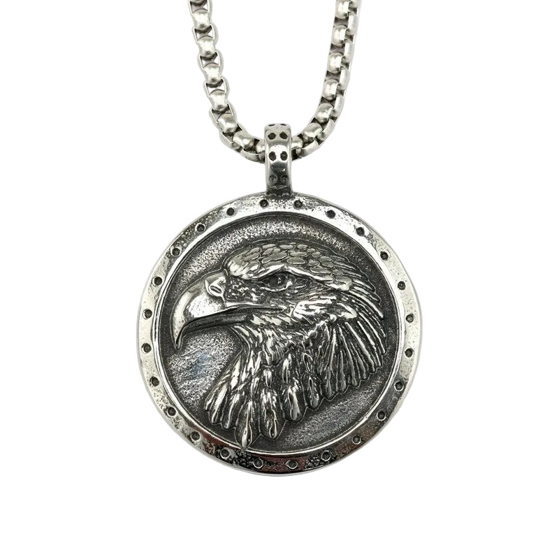 Eagle Medal Stainless Steel Pendant Necklace