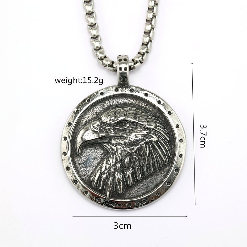 Eagle Medal Stainless Steel Pendant Necklace